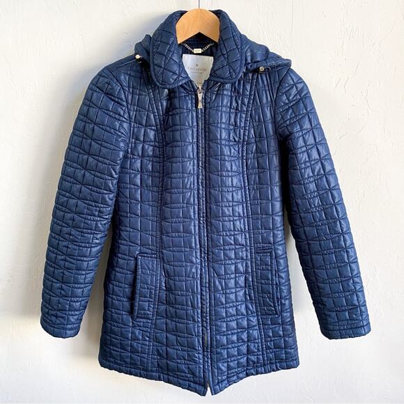 Kate Spade Navy Blue Quilted Puffer Jacket - Picture 1 of 8